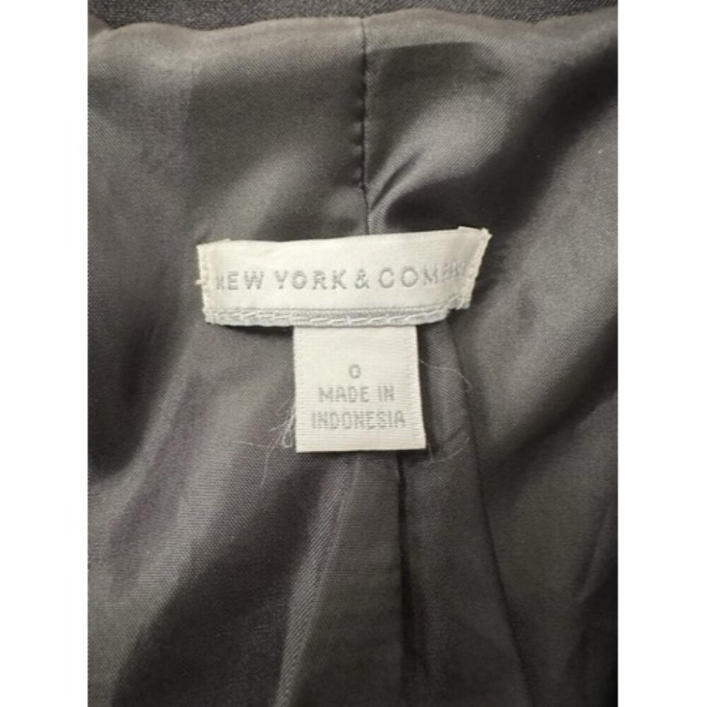 New York & Company Women Black Blazer Two Button Size 0 Jacket Career Wear - Picture 6 of 11